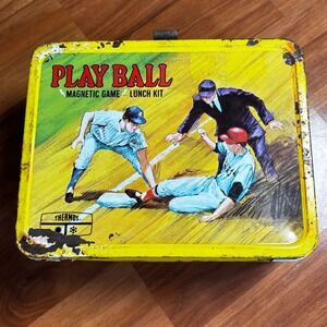 Vintage 1969 Play Ball Lunch Box Pail‎ No Game Or Thermos, Baseball